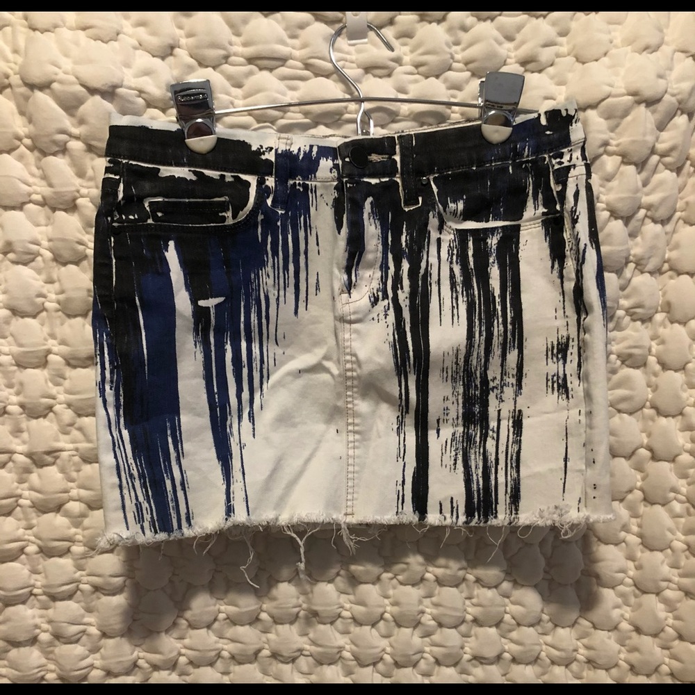 Paint Splatter Denim Skirt